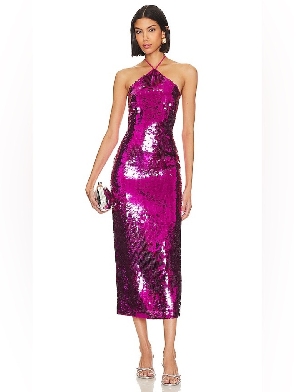 Cult Gaia Tasmina Anemone Sequin Halter Dress